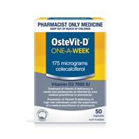 OsteVit-D Vitamin D3 7000iu 1 A Week 50 Capsules - Colecalciferol (S3)