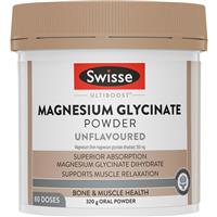 Swisse Ultiboost Magnesium Glycinate Unflavoured Powder 320g