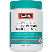 Swisse Ultiboost Odourless High Strength Wild Fish Oil 1500mg 200 Capsules