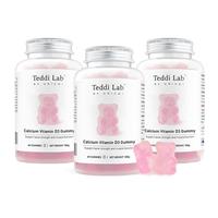Teddi Lab by Unichi Calcium Vitamin D3 Gummy 60s x3 - Strong Bone, Muscle & Teeth Packs