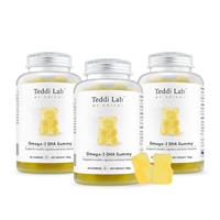 Teddi Lab by Unichi Omega-3 DHA Gummy x3 - Brain Memory & Eye Health, Vegan Algae Oil 3Bottles
