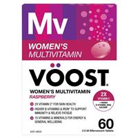 Voost Womens Multivitamin Raspberry Effervescent Tablets 60 Pack Exclusive Size